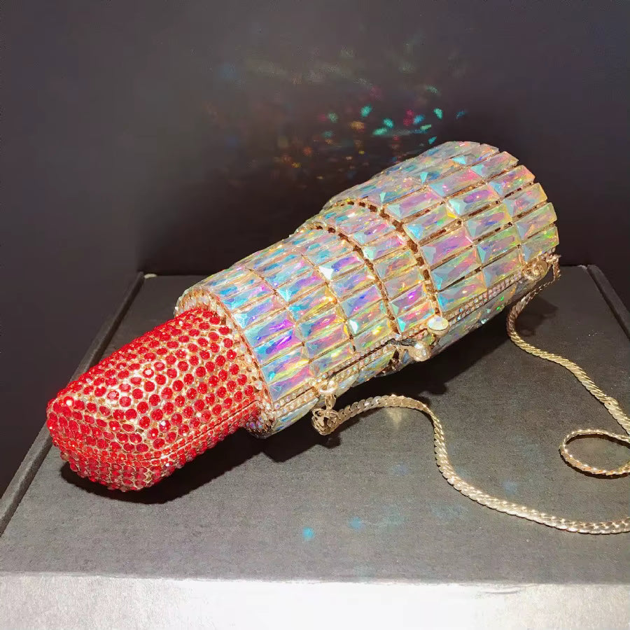 Lipstick Rhinestone Gem Purse