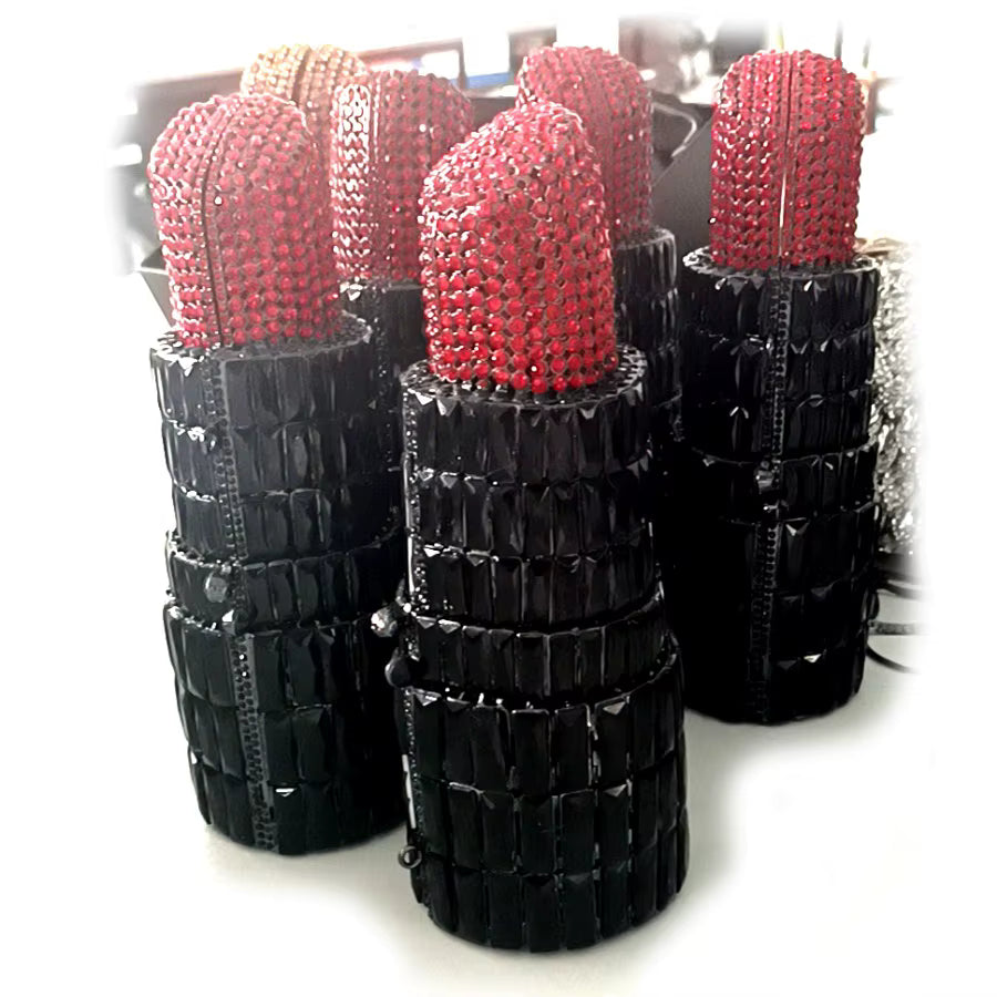 Lipstick Rhinestone Gem Purse
