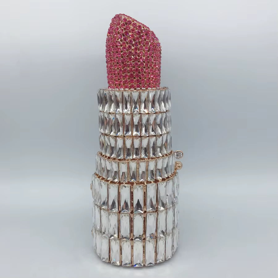 Lipstick Rhinestone Gem Purse