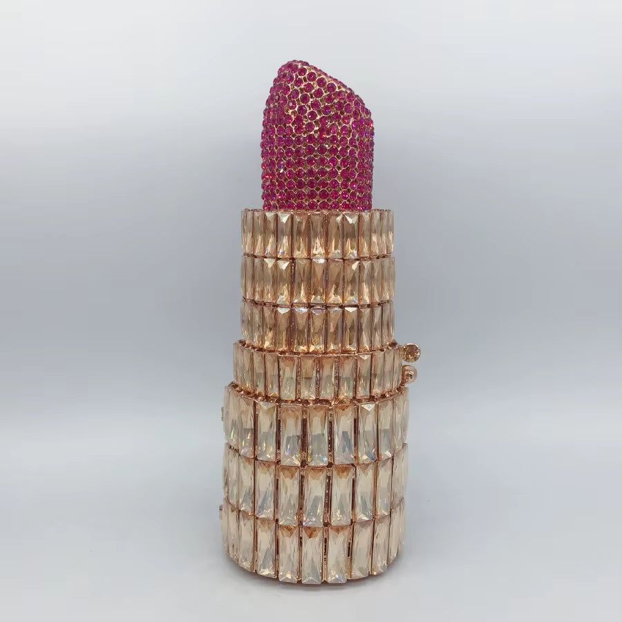 Lipstick Rhinestone Gem Purse