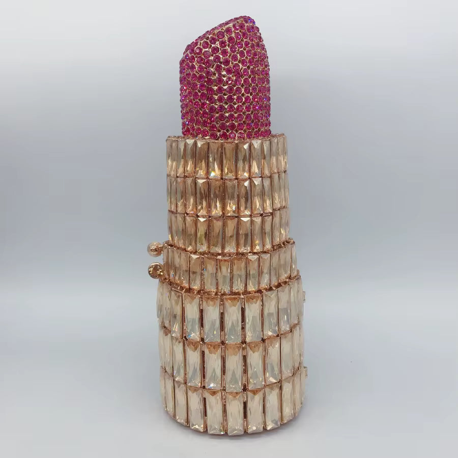 Lipstick Rhinestone Gem Purse
